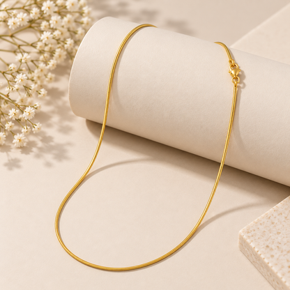 Gold Snake Chain Necklace for Women Girls, Twisted Chain with Lobster Clasp