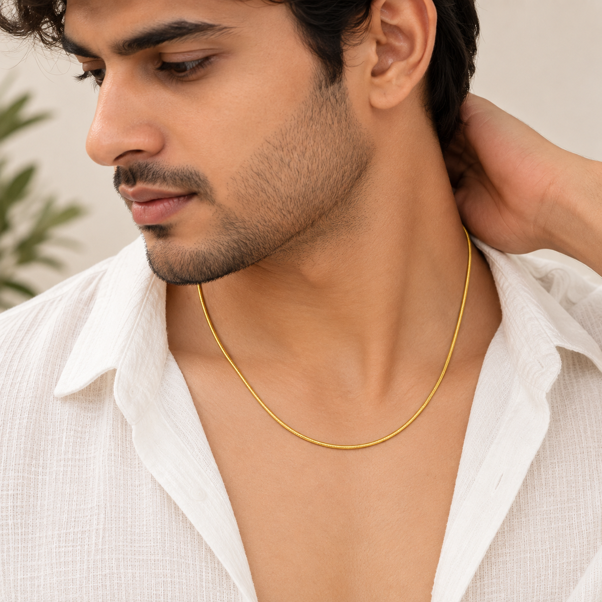 Gold Snake Chain Necklace for Women Girls, Twisted Chain with Lobster Clasp