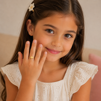 Gold Plated Umbrella Design Ring