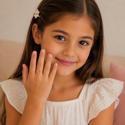 Gold Plated Hexagon Design Ring