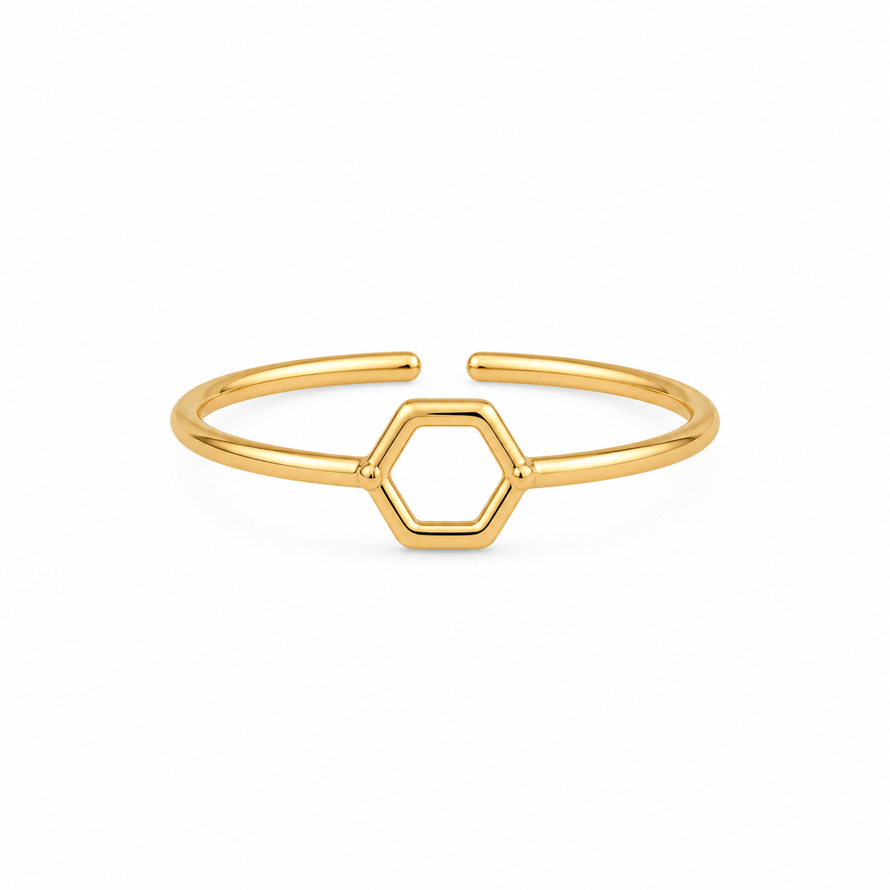 Gold Plated Hexagon Design Ring