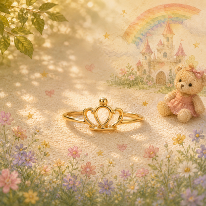 Gold Plated Crown Design Ring