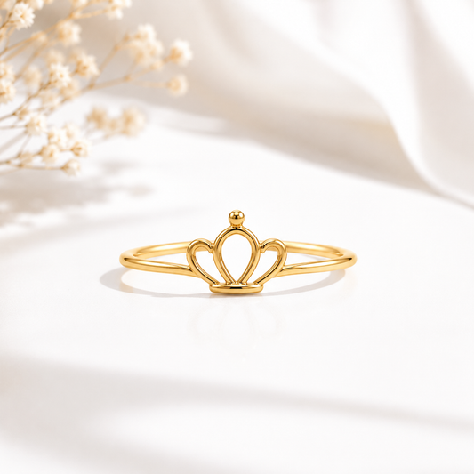 Gold Plated Crown Design Ring