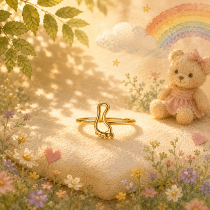 Gold Plated Feet Design Ring