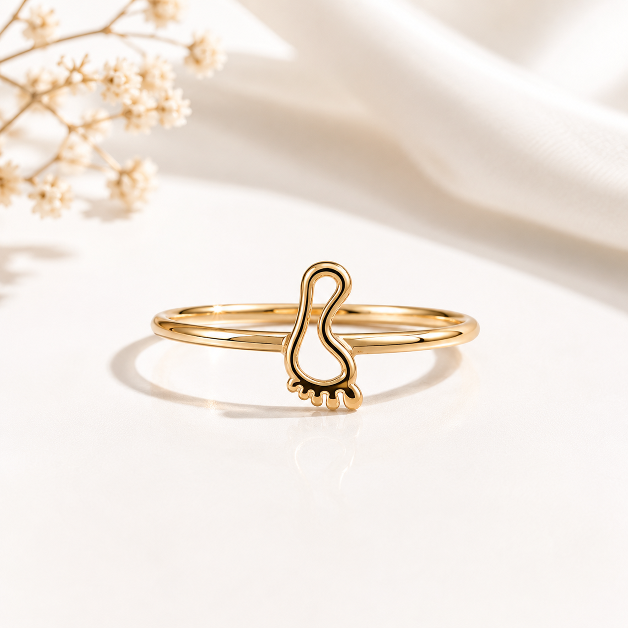 Gold Plated Feet Design Ring