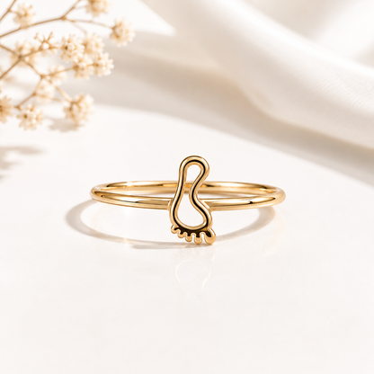Gold Plated Feet Design Ring
