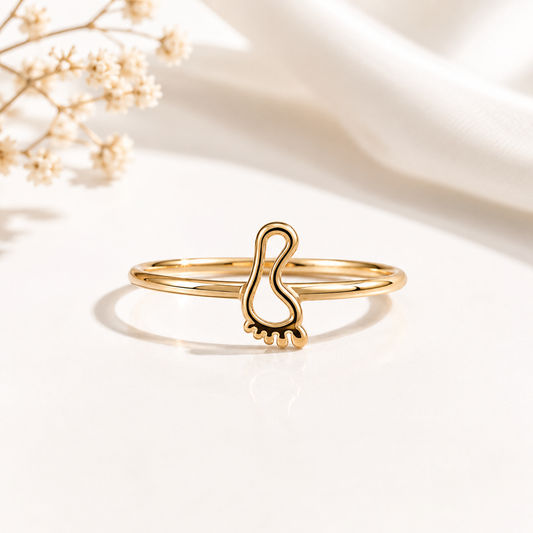 Gold Plated Feet Design Ring