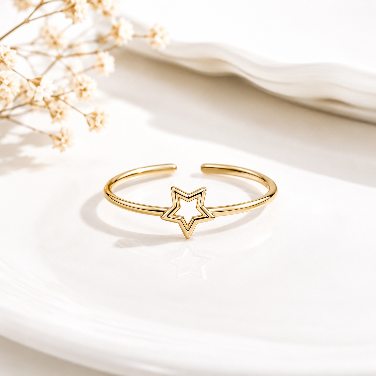 Gold Plated Star Design Ring