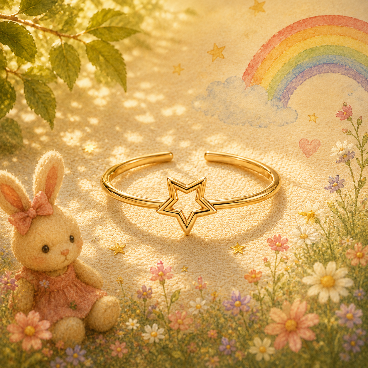Gold Plated Star Design Ring