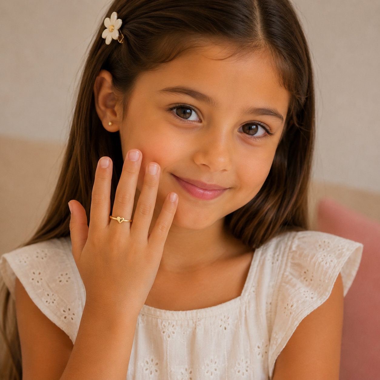 Gold Plated Solid Heart Design Ring
