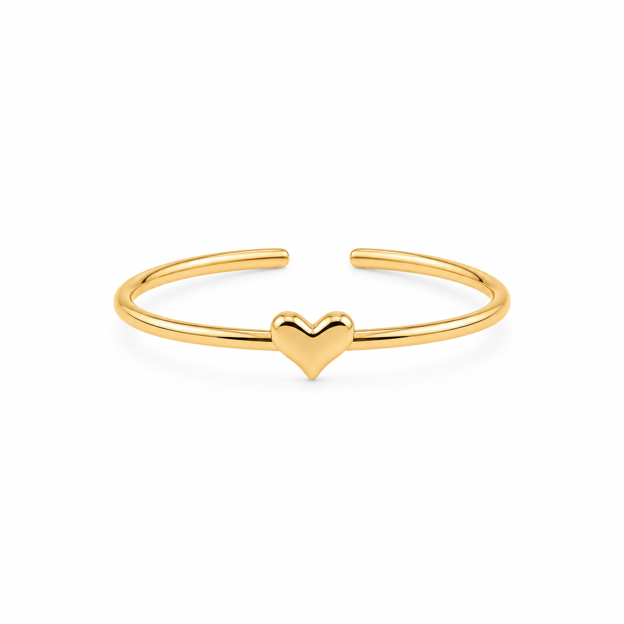 Gold Plated Solid Heart Design Ring