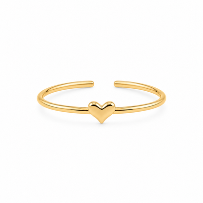 Gold Plated Solid Heart Design Ring