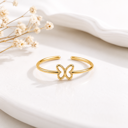 Gold Plated Butterfly Design Ring