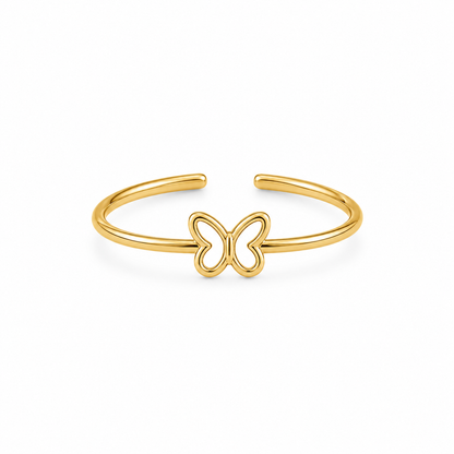 Gold Plated Butterfly Design Ring