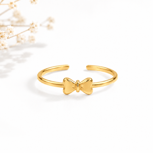 Gold Plated Bow Design Ring