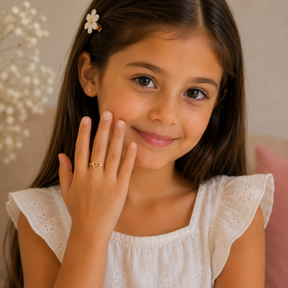 Gold Plated Hollow Heart Design Ring