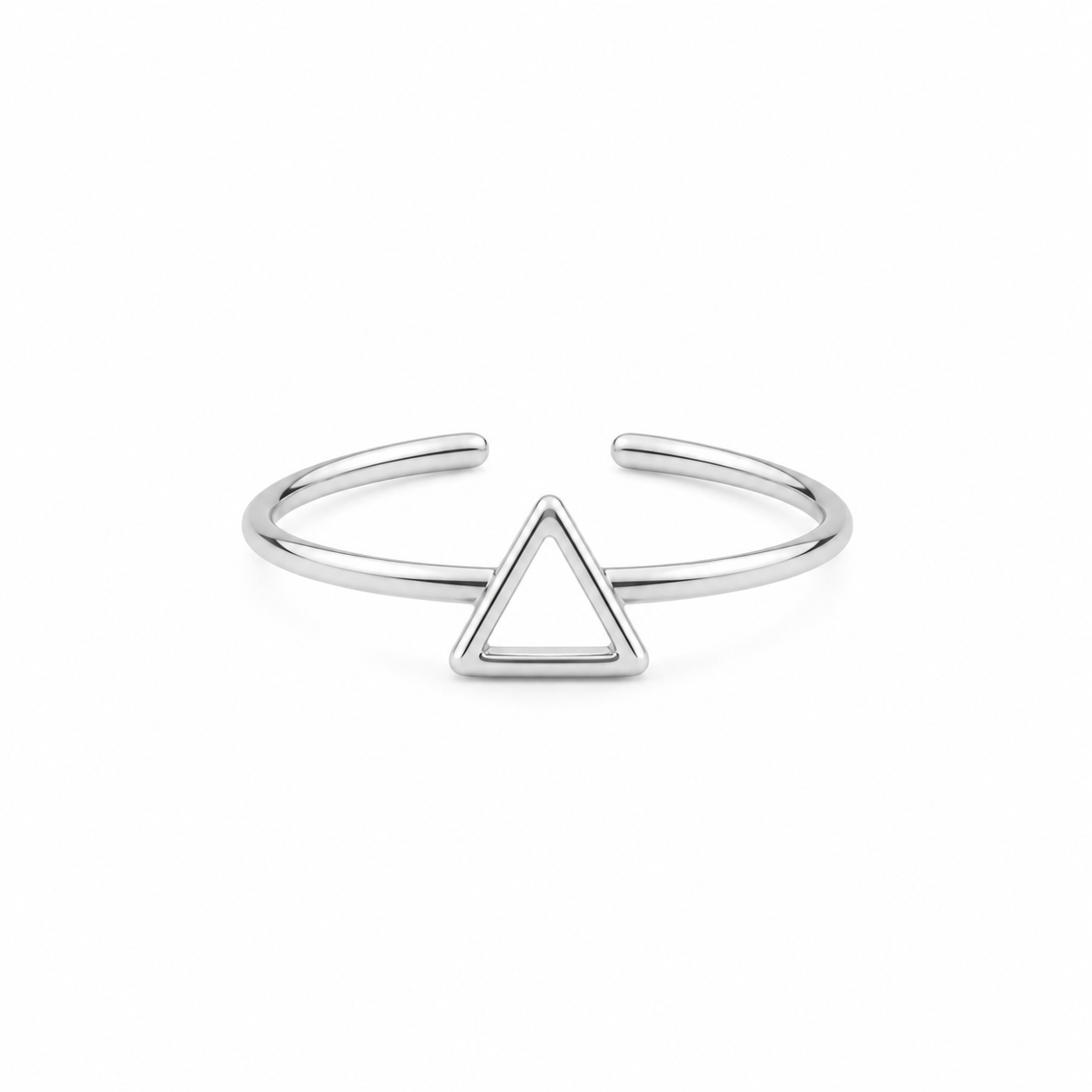 Silver Plated Triangle Heart Design Ring