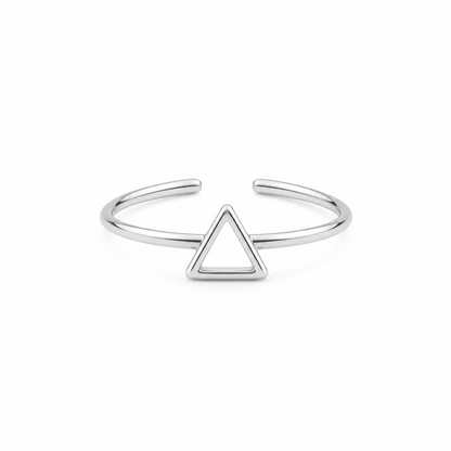 Silver Plated Triangle Heart Design Ring