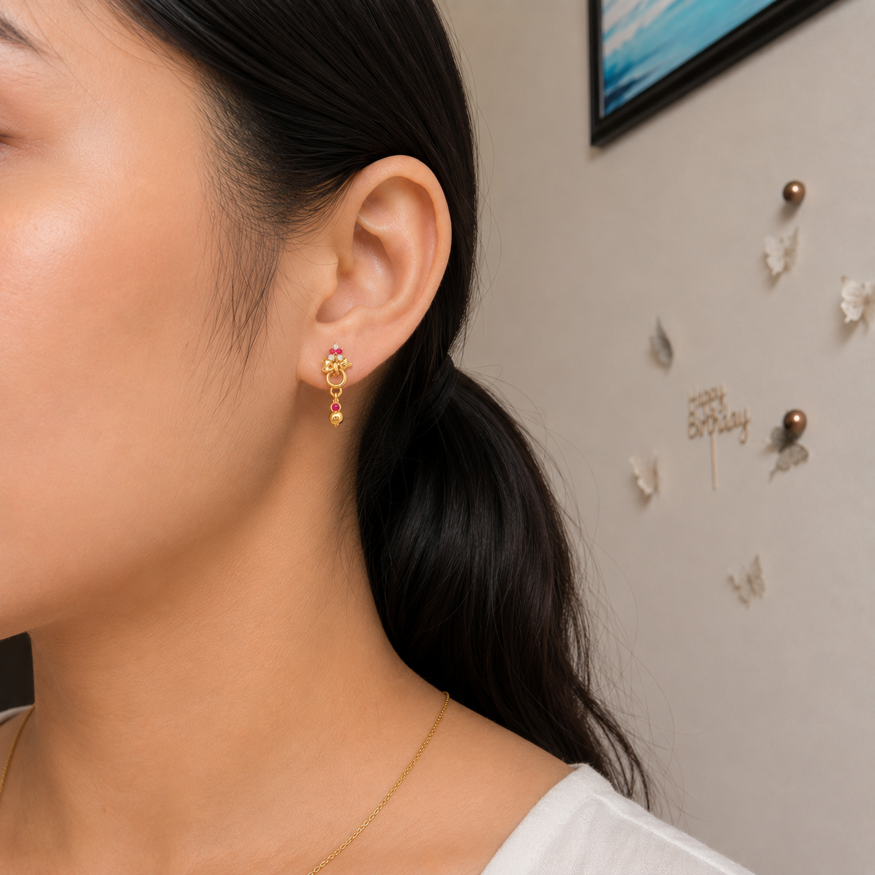 Gold Plated drop earring