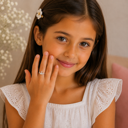 Silver Plated Solid Crown Design Ring