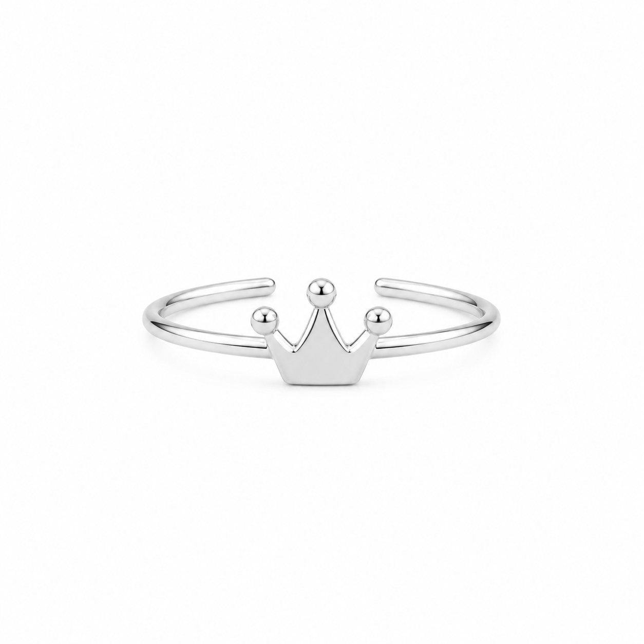Silver Plated Solid Crown Design Ring