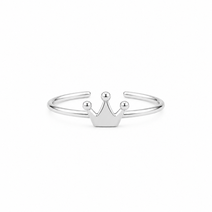 Silver Plated Solid Crown Design Ring