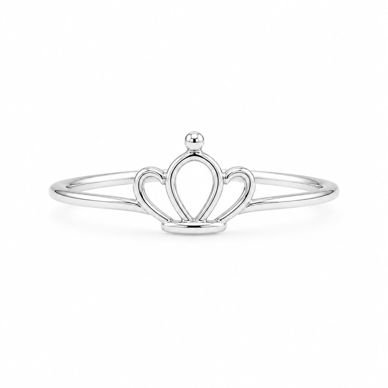 Silver Plated Hollow Crown Design Ring