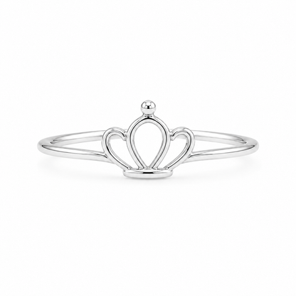 Silver Plated Hollow Crown Design Ring