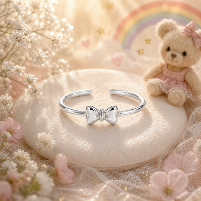 Silver Plated Bow Design Ring