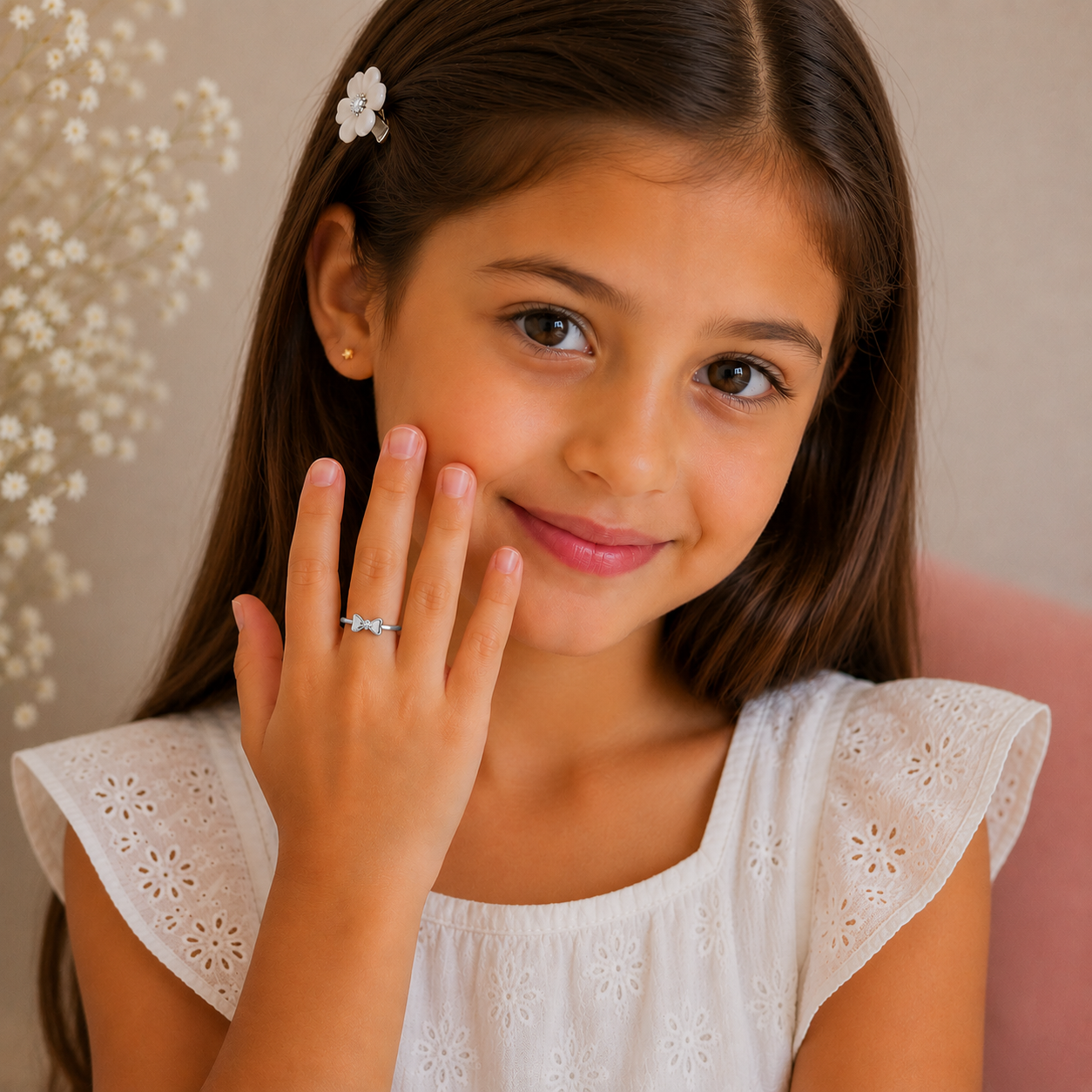 Silver Plated Bow Design Ring