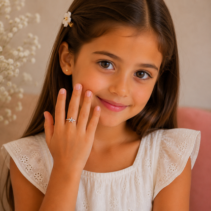 Silver Plated Solid Star Design Ring