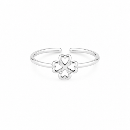 Silver Plated Hollow Flower Design Ring