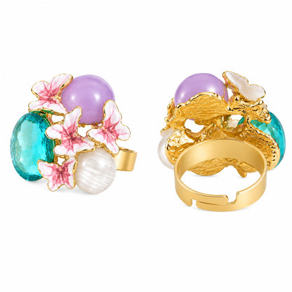 Gold Plated Floral Statement Ring