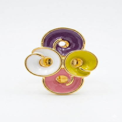 Gold Plated Pastel Enamel Ring