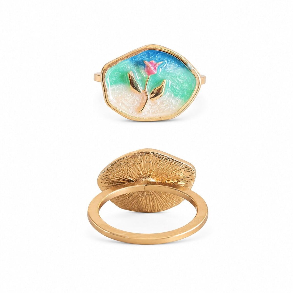 Gold Plated Tulip Art Ring