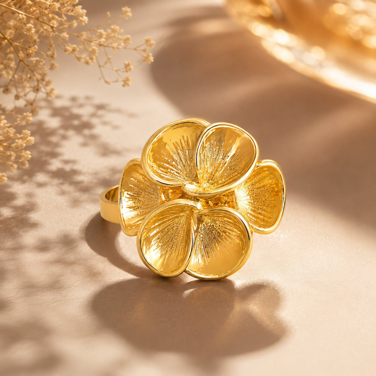 Gold Plated Golden Bloom Ring