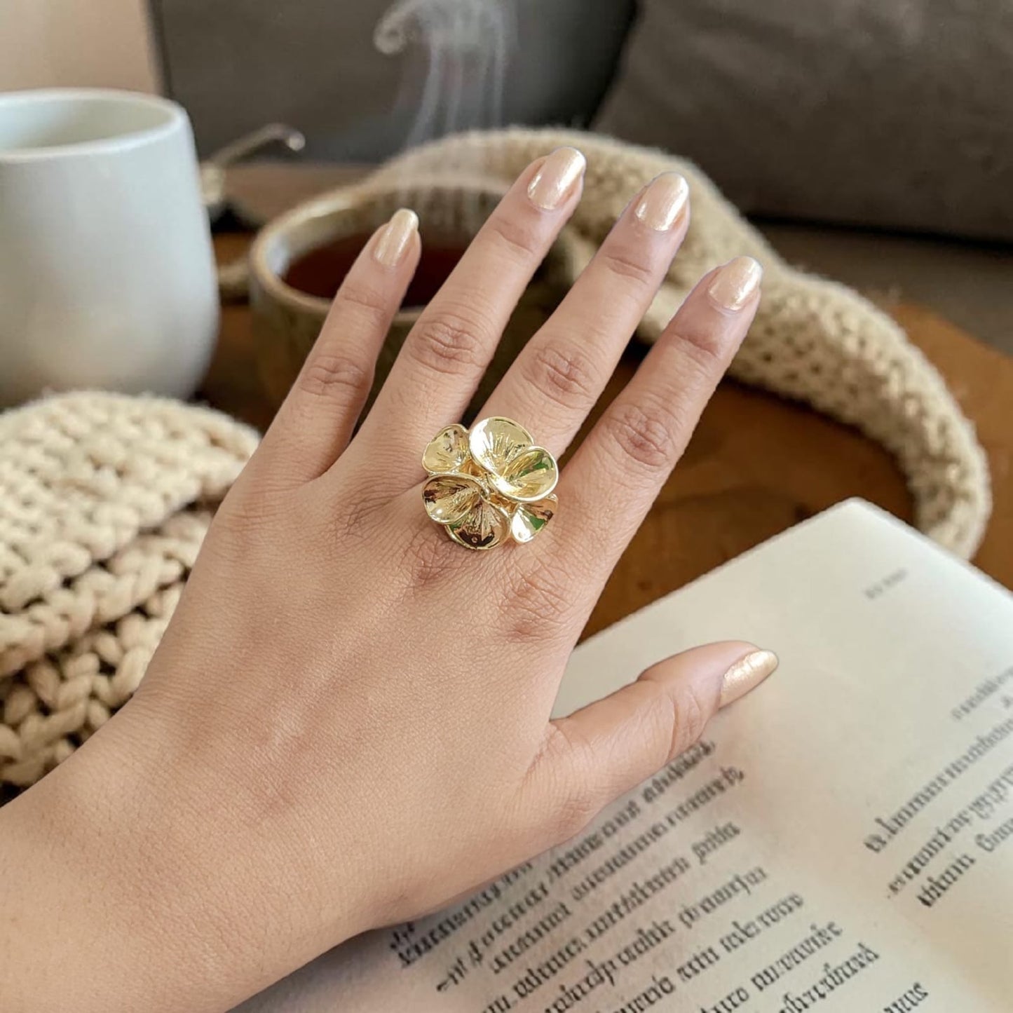 Gold Plated Golden Bloom Ring