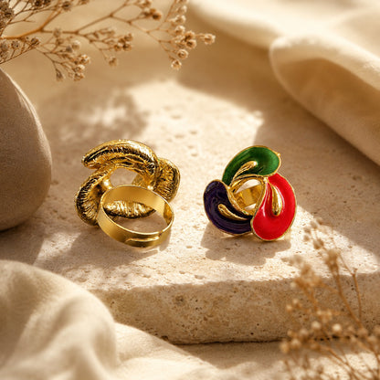 Gold Plated Tricolor Swirl Ring