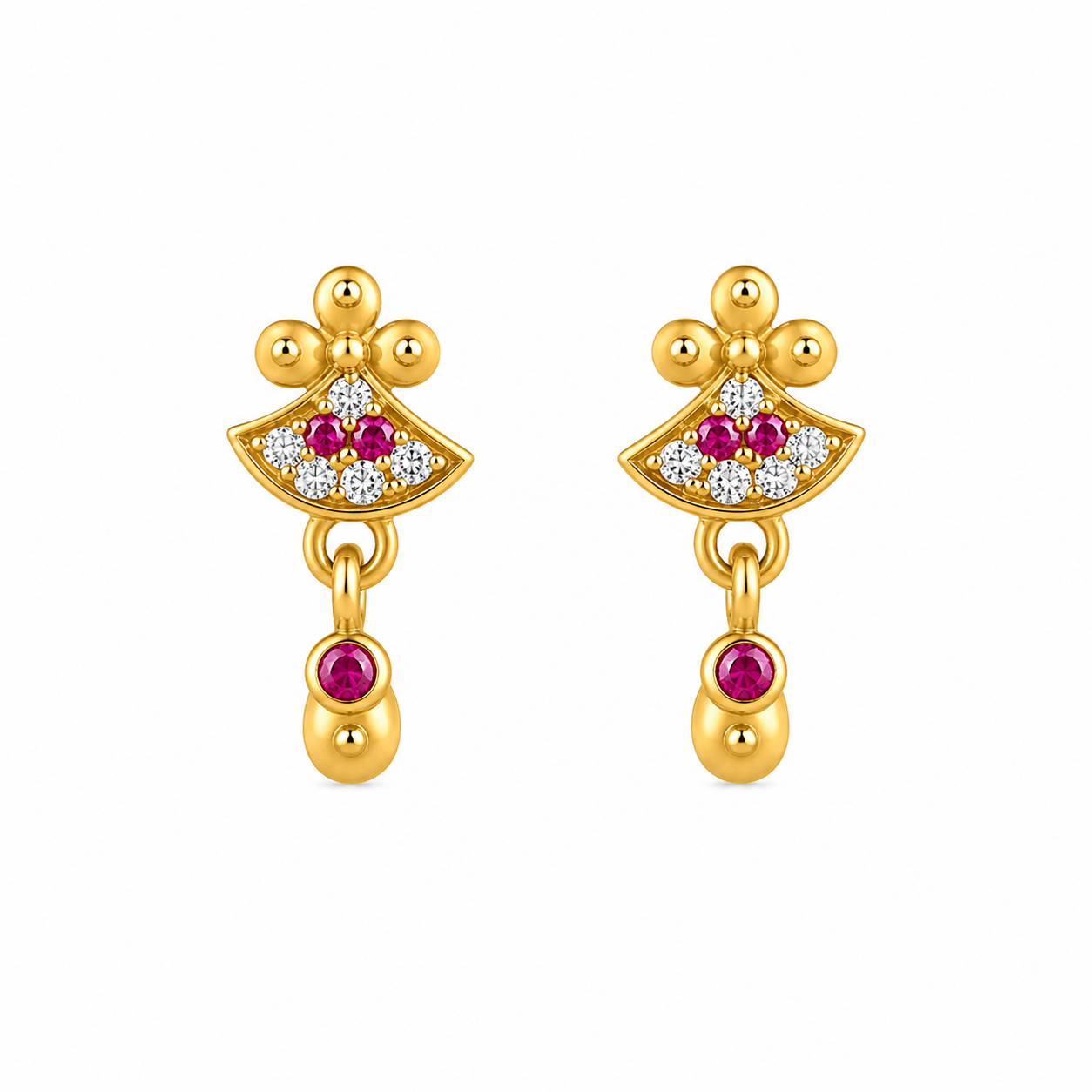 Gold Plated Frock Design Drop Earring