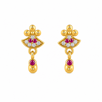 Gold Plated Frock Design Drop Earring