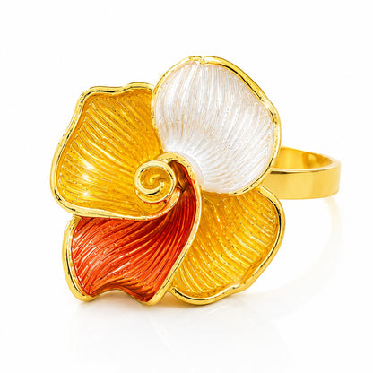 Gold Plated Tricolor Petal Ring