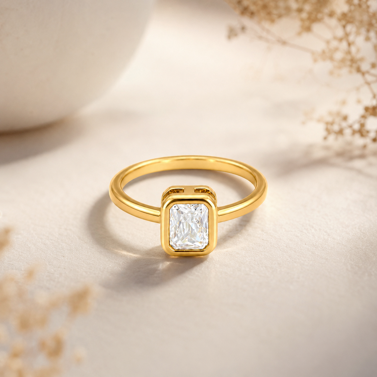 Gold Plated Crystal Minimal Ring