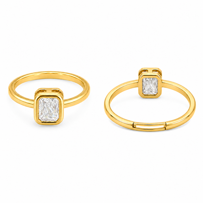 Gold Plated Crystal Minimal Ring