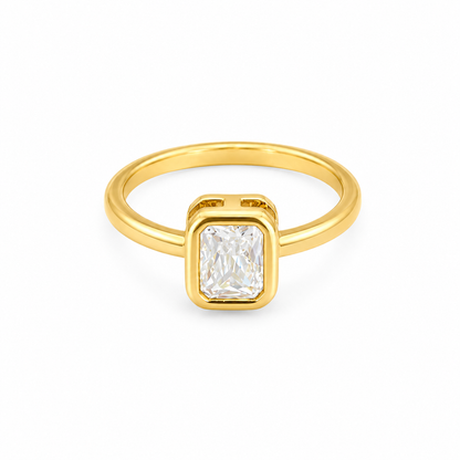 Gold Plated Crystal Minimal Ring