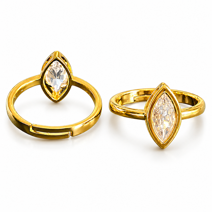 Gold Plated Marquise Crystal Ring
