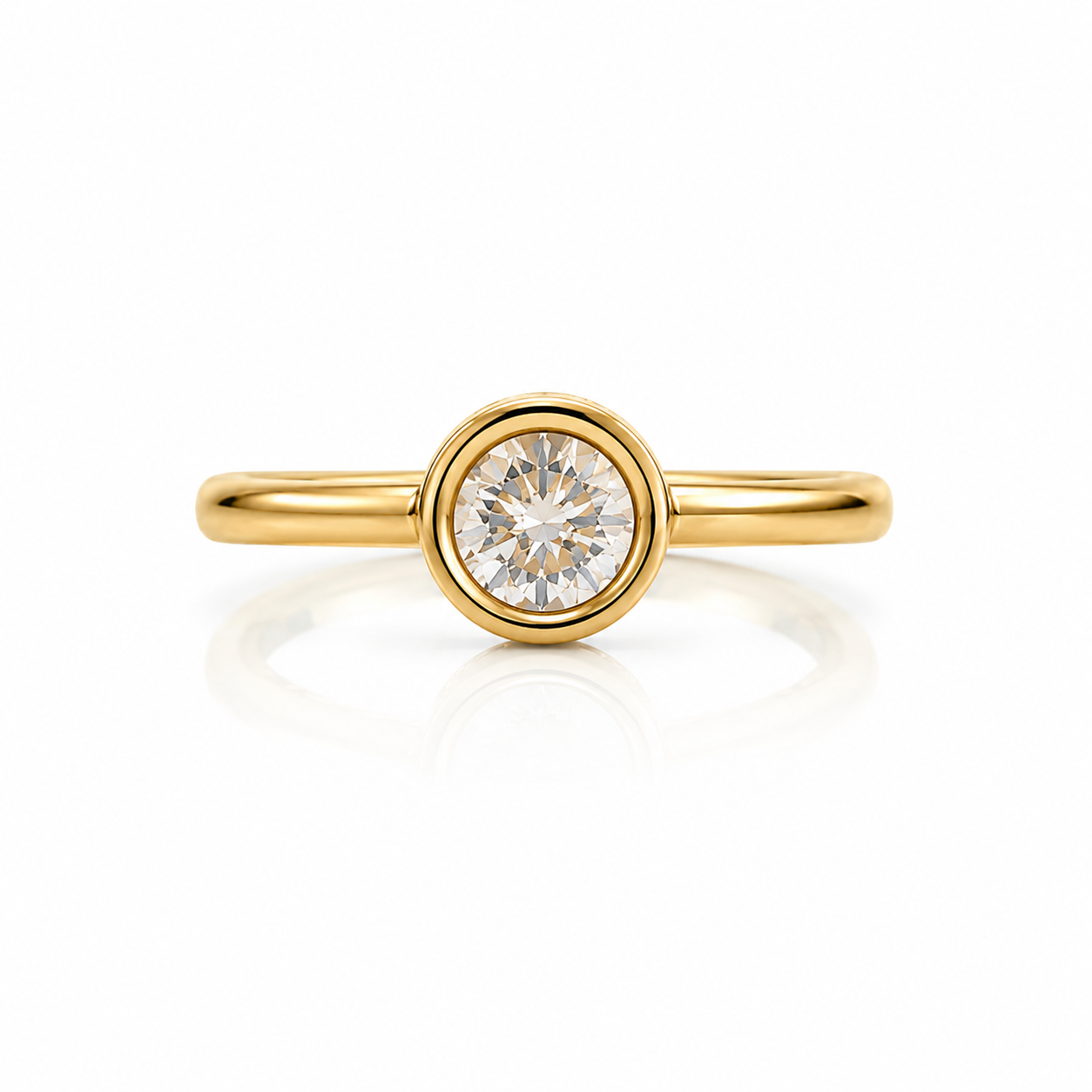 Gold Plated Round Crystal Ring