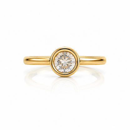 Gold Plated Round Crystal Ring