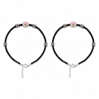 Silver Plated Anklet with Butterflies