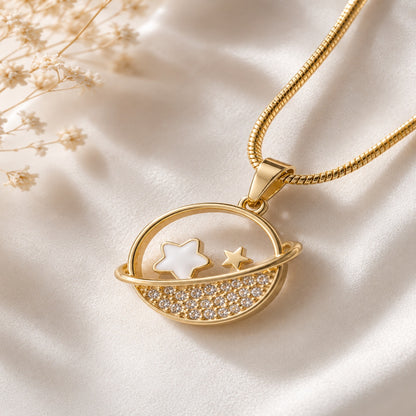 Saturn Design Pendant With Chain
