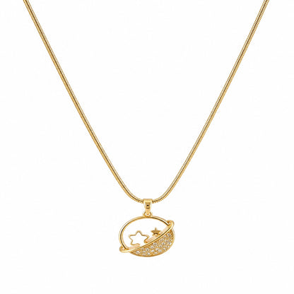 Saturn Design Pendant With Chain